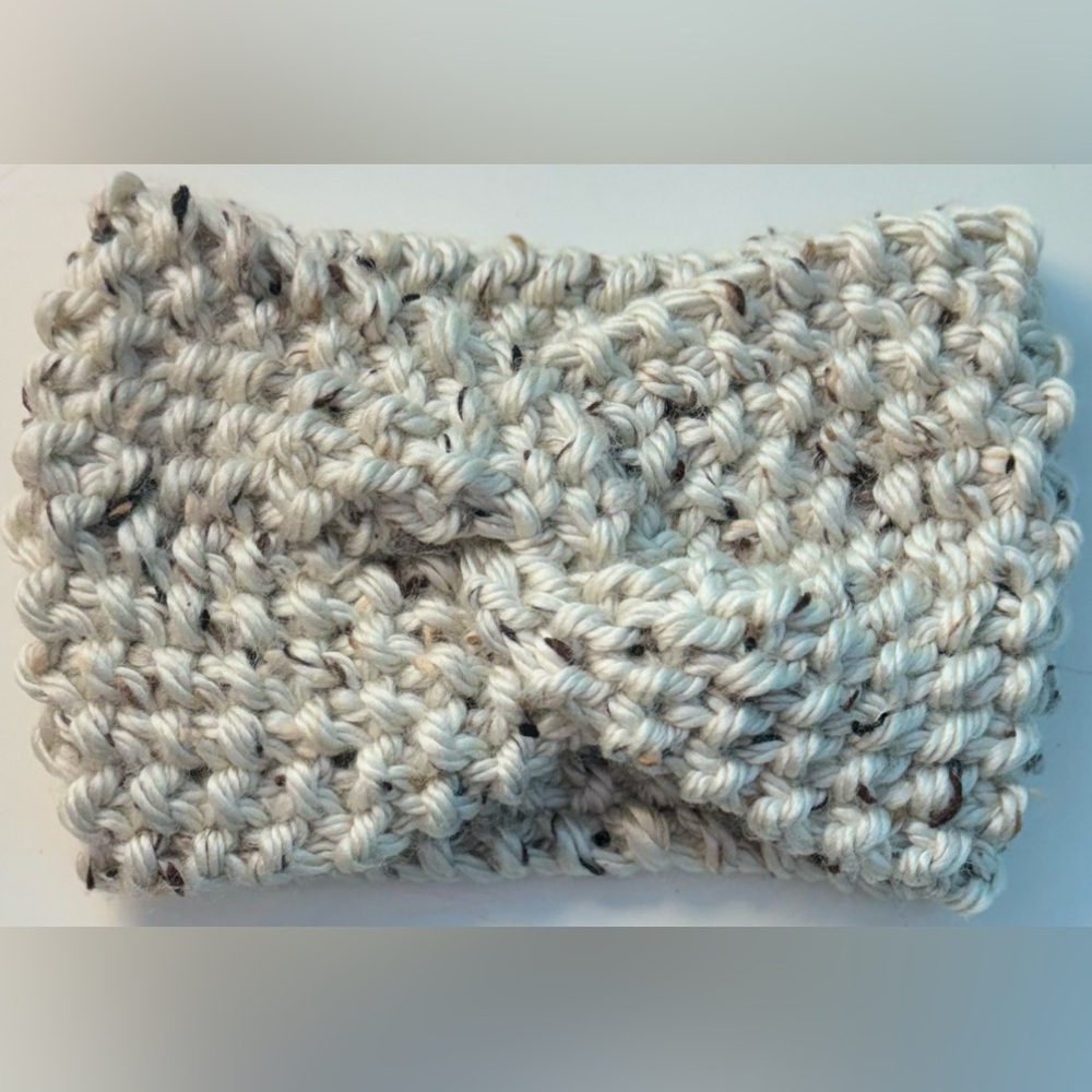 Handmade Hand Crafted Knit Seed Stitch Twist Headband Adult/Teen size
